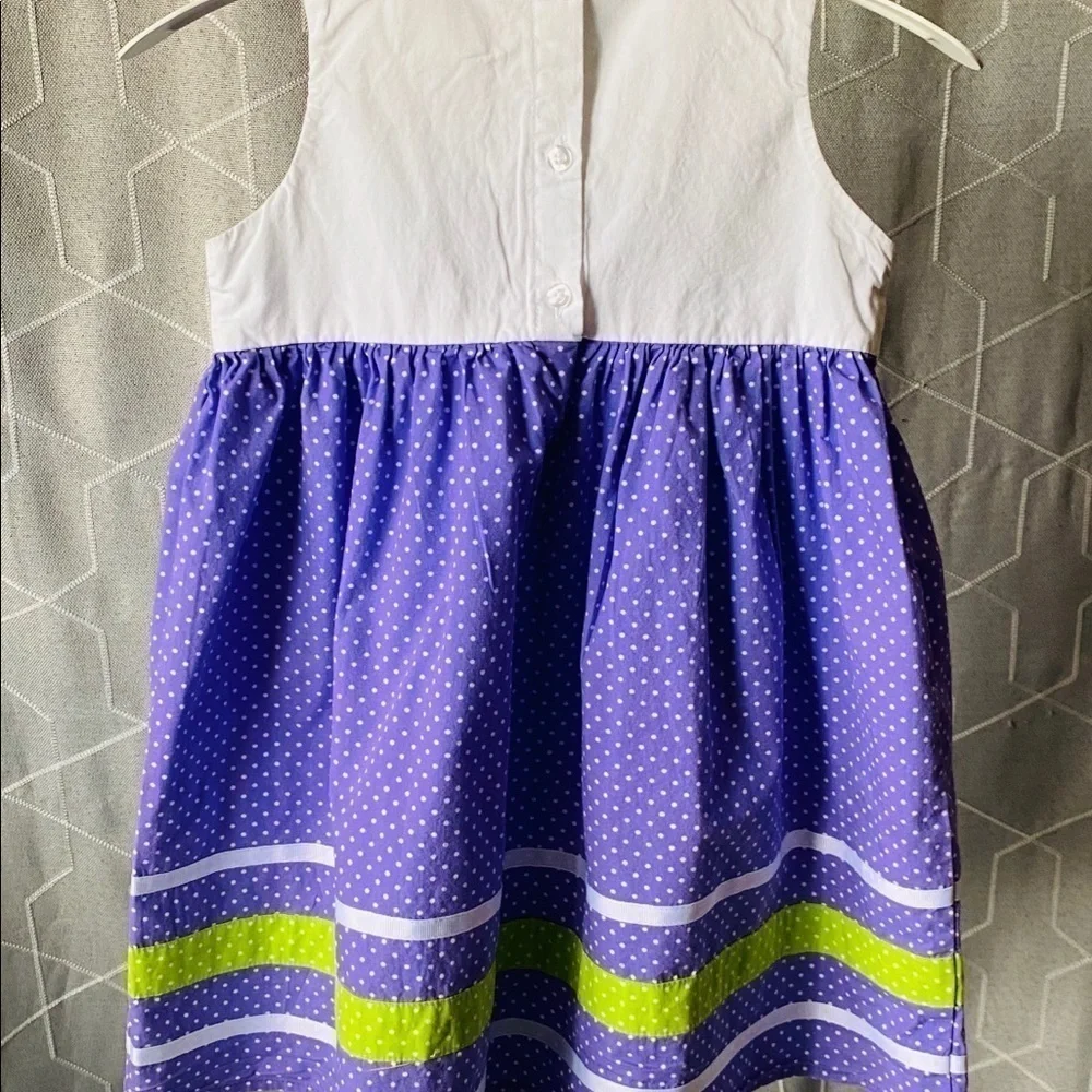 TOFFEE APPLE-adorable purple and white polka dot dress, girls sz 5